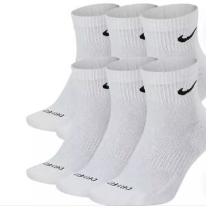 Nike Dri-Fit Everyday Cotton Cushioned 6-PK Low Socks- White